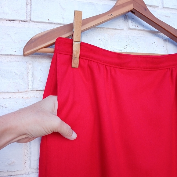 Vintage Pendleton Virgin Wool Skirt Red Pencil - Picture 3 of 7